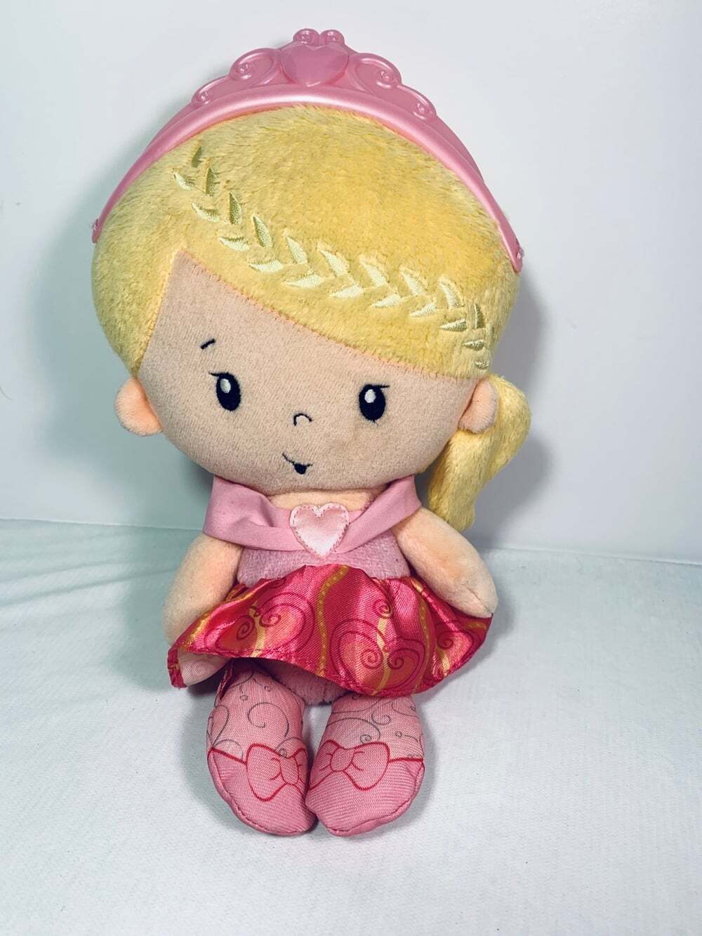 Ballerina Doll Fisher Price Blonde princess pink lovey rattle plush